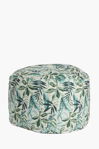 Printed Java Leaf Pouffe, 30x50cm