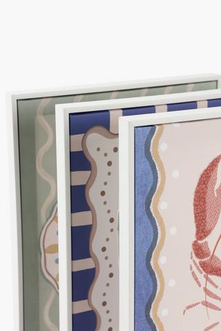 Framed 3 Pack Lobster Canvas, 30x40cm