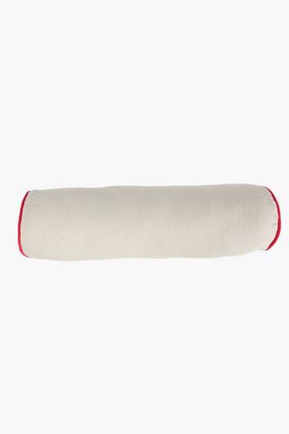 Bolster With Piping Detail Cushion, 17x55cm