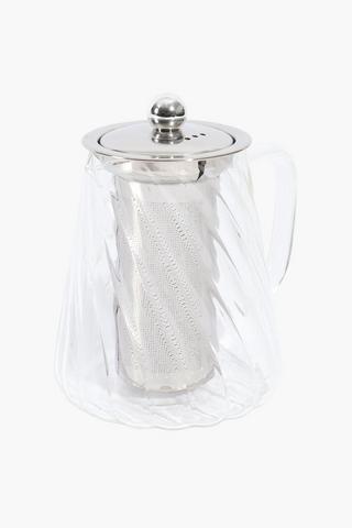 Glass Ribbed Teapot