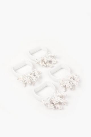 4 Pack Coral Napkin Ring Set