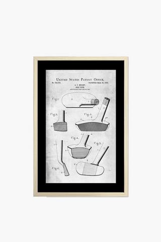 Framed Vintage Golf Club, 40x60cm