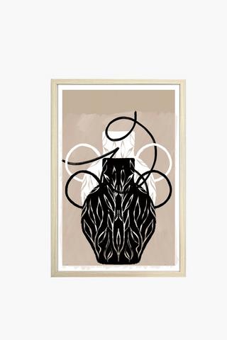 Framed Spiral Vase Canvas, 40c60cm