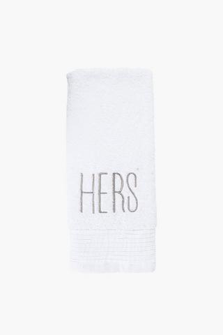Cotton Embroidered Hers Hand Towel