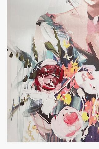 Printed Lady And Bouquet Canvas, 60x90cm