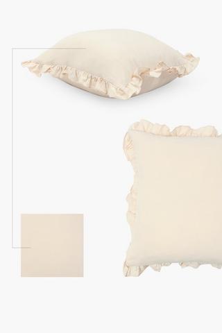Premium Cotton Frill Scatter Cushion Cover, 60x60cm					
