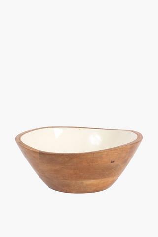 Mangowood Glazed Serving Bowl, Medium