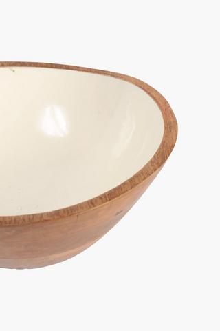Mangowood Glazed Serving Bowl, Medium