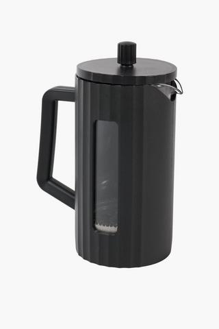 Glass Ribbed Coffee Plunger, 1l