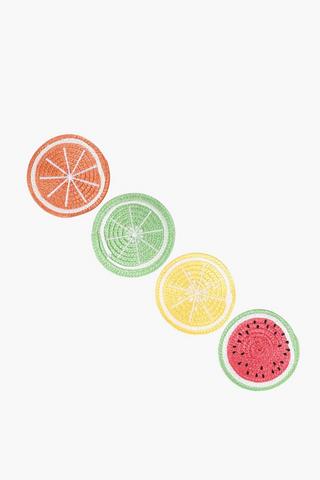 4 Pack Fruit Coasters