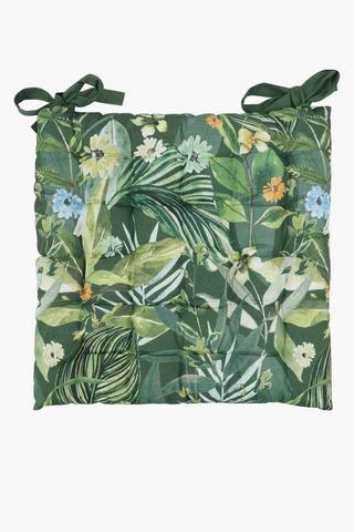 Printed Java Botanic Cotton Chairpad, 50x50cm