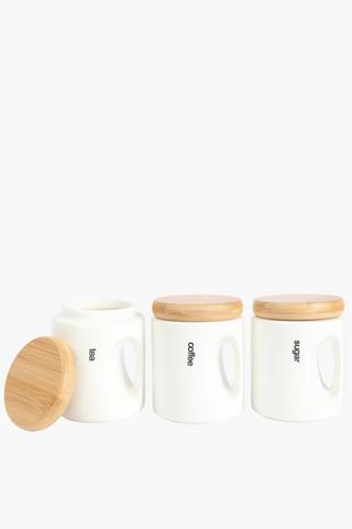 Set Of 3 Ceramic Canister Set