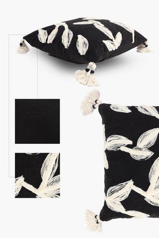 Premium Textured Linsey Leaf Feather Filled Scatter Cushion, 60x60cm