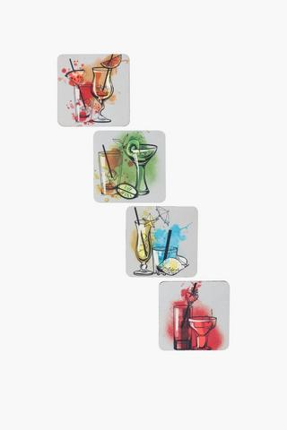 4 Pack Rubber Coasters