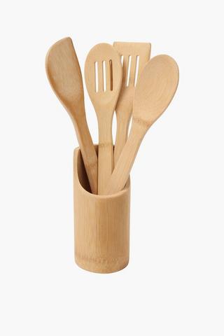 5 Piece Wooden Utensil Set