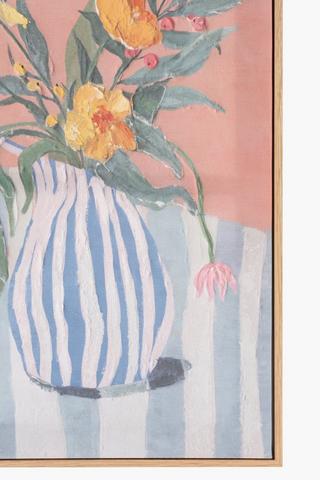 Framed Retro Vase Canvas, 40x60cm