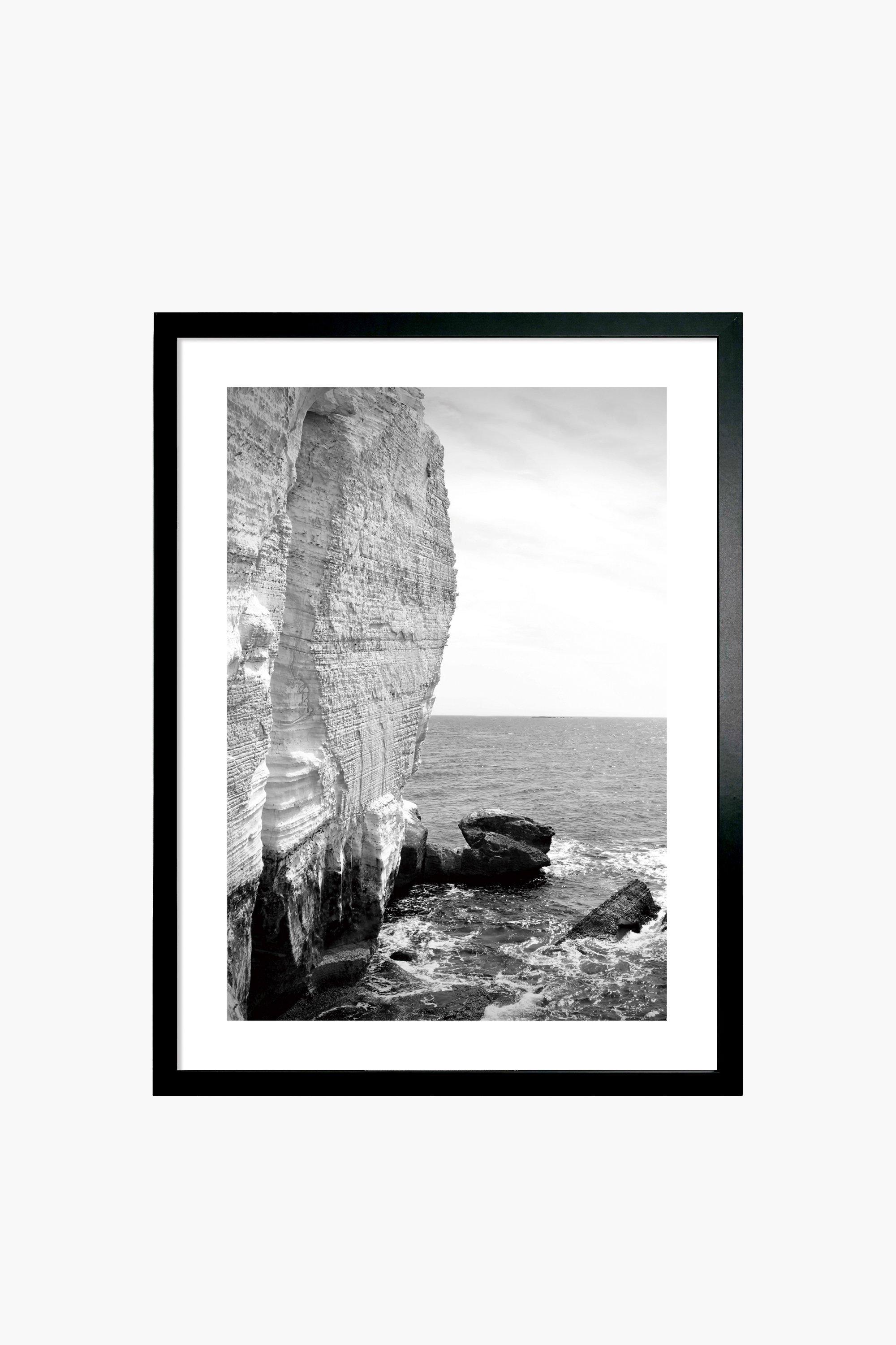Framed Monochrome Cliff, 30x40cm