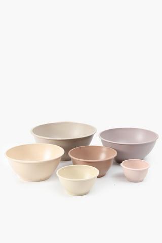 6 Piece Bamboo Bowl Set