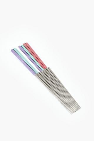 8 Piece Stainless Steel Chopsticks