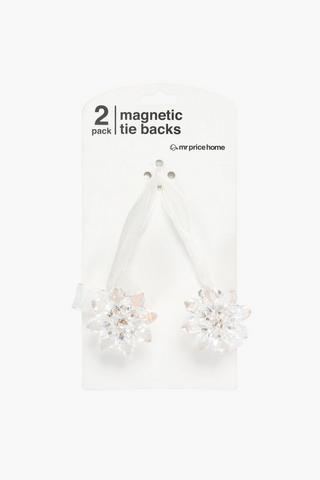2 Pack Magnetic Flower Curtain Tie Back