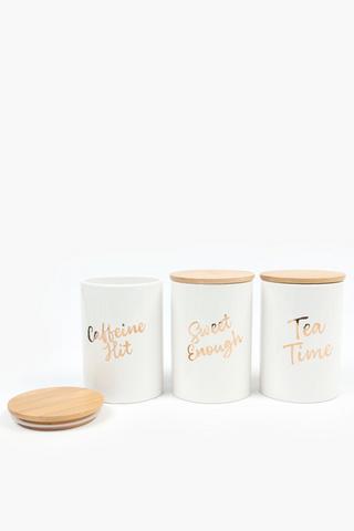 Set Of 3 Ceramic Canisters