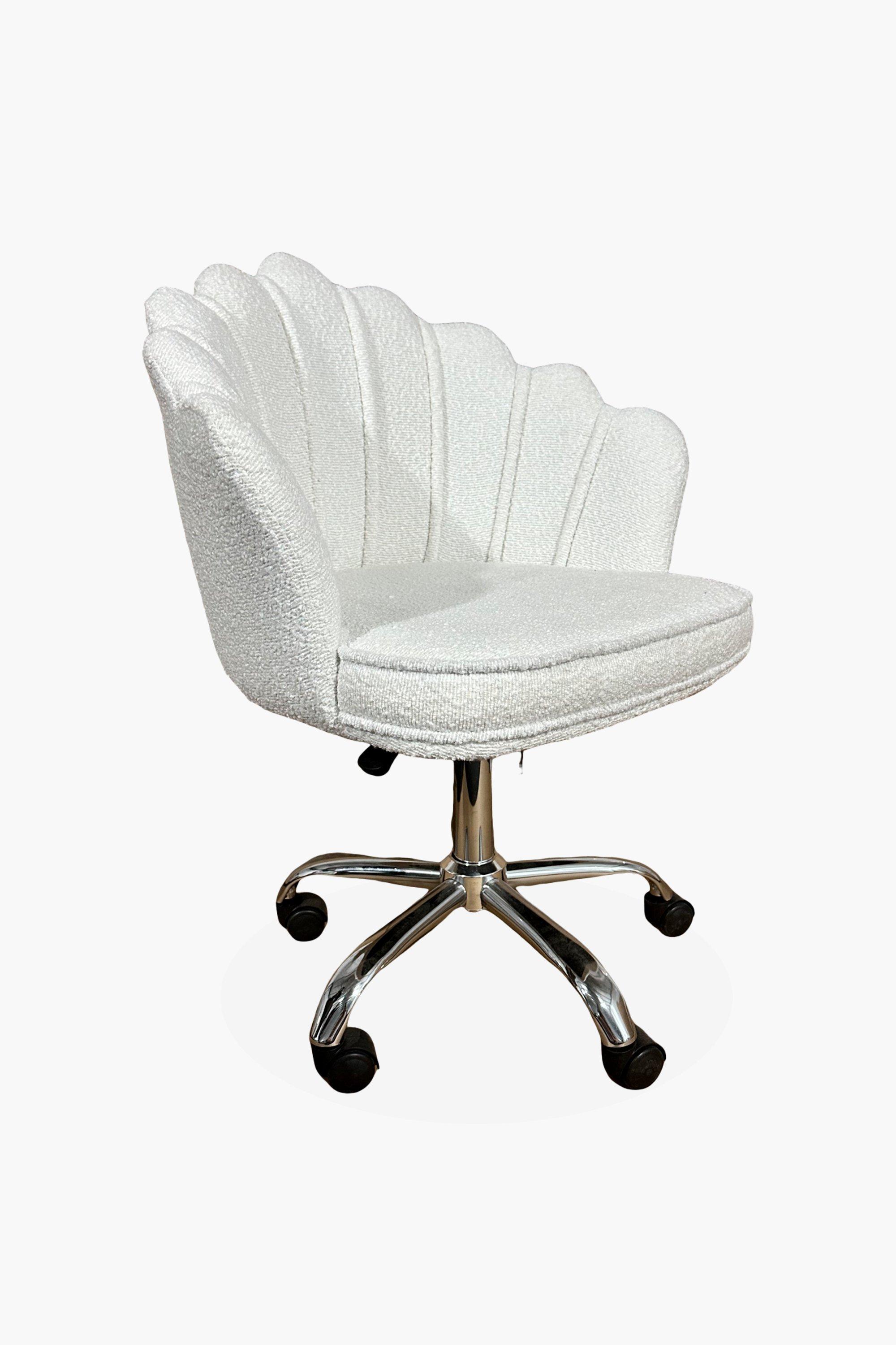 Swivel Chair White Scallop Chair Tufted Swivel Desk Chair Pottery