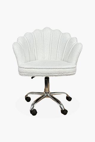 Scallop Boucle Office Chair