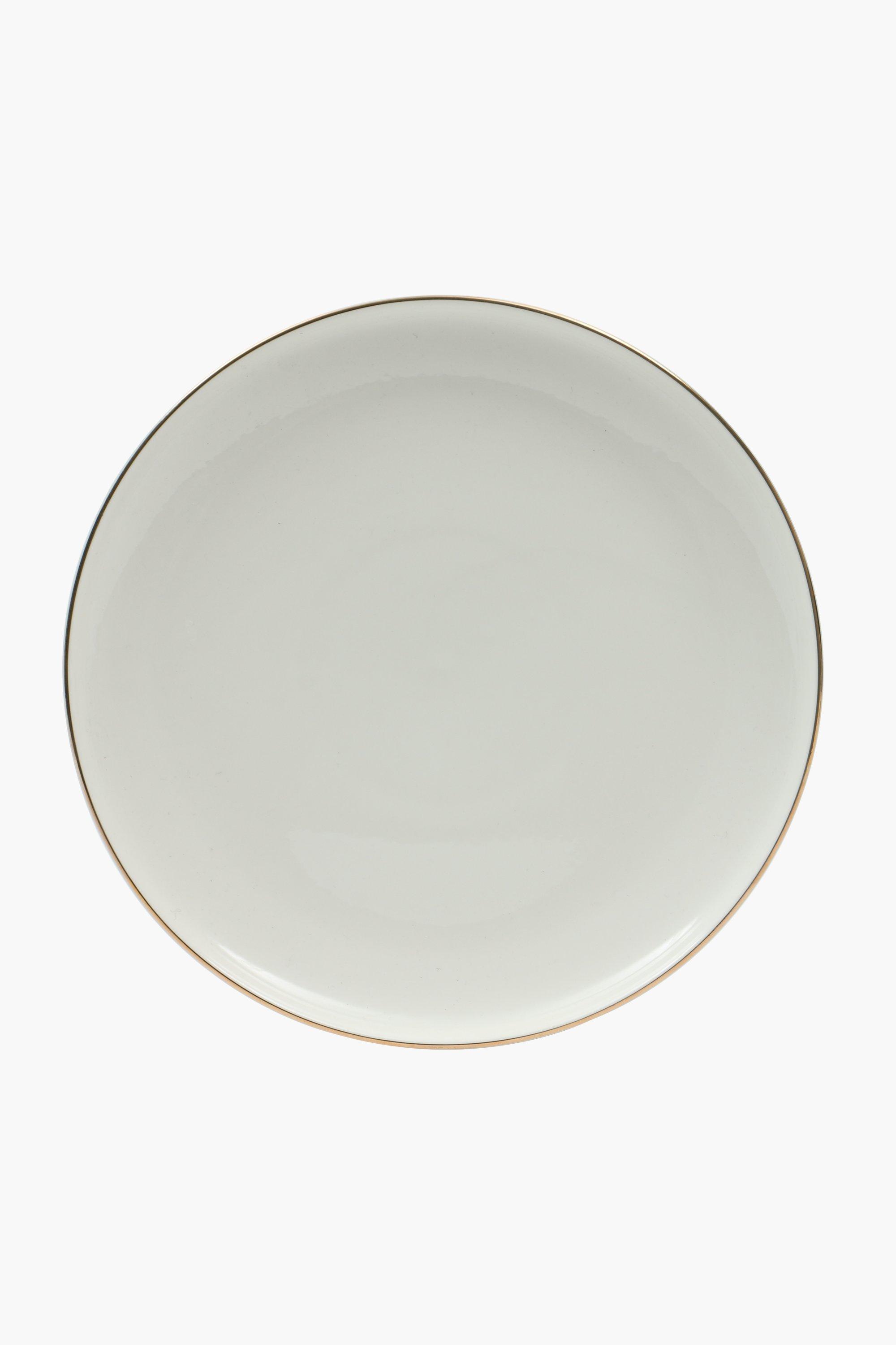 Metallic Rim Porcelain Dinner Plate
