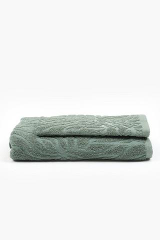 2 Pack Terry Jacquard Towel Set