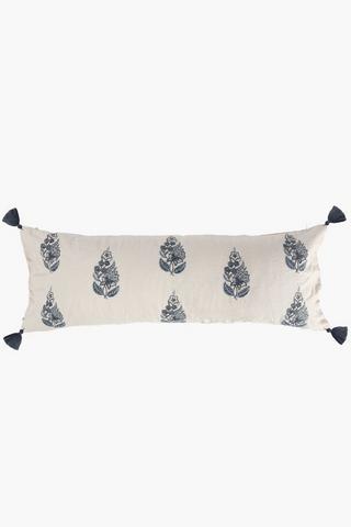 Block Print Embroidered Scatter Cushion, 30x80cm
