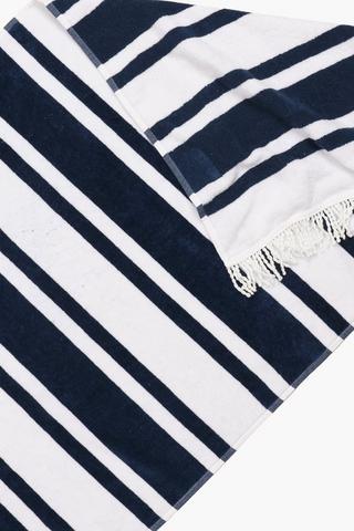 Fringe Bay Stripe Cotton Beach Towel, 85x160cm