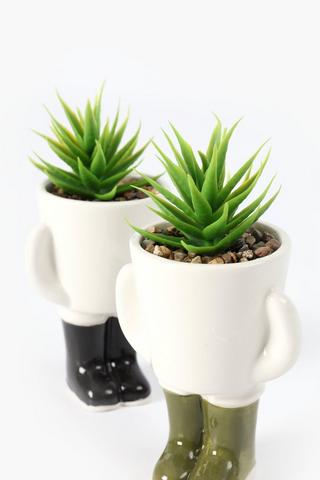 Assorted Succulent In Gumboots, 9x12.5cm