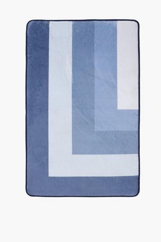 Rainbow Block Rug Flannel Rug, 70x110cm