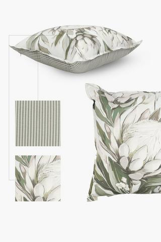 Printed Shannon Protea Feather Filled Scatter Cushion, 60x60cm