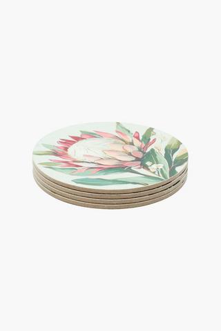 4 Pack Floral Cork Coasters 

