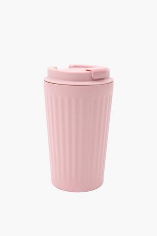 Ribbed Stainless Steel Travel Mug