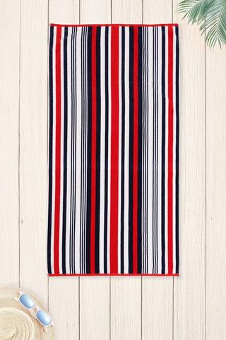 Jacquard Nautical Stripe Cotton Beach Towel, 85x160cm
