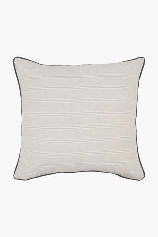 Stripe And Piping Detail Scatter Cushion, 60x60cm