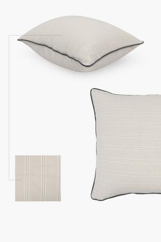 Stripe And Piping Detail Scatter Cushion, 60x60cm