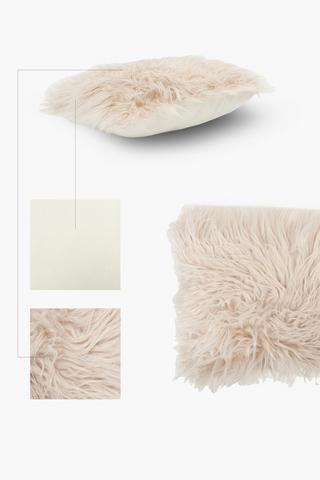 Faux Fur Shaggy Scatter Cushion, 30x50cm
