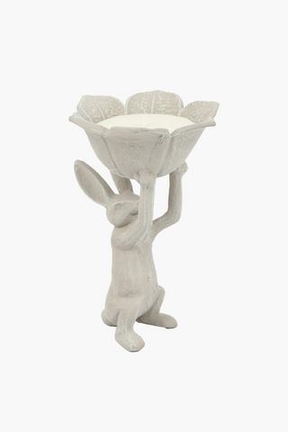 Bunny With Flower Candle, 795g