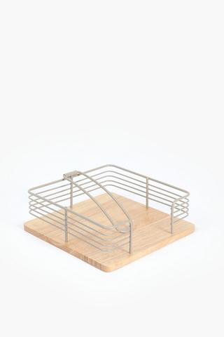 Metal And Wood Serviette Holder