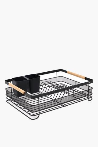 Metal And Bamboo Dish Rack