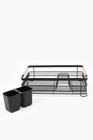 Metal And Bamboo Dish Rack