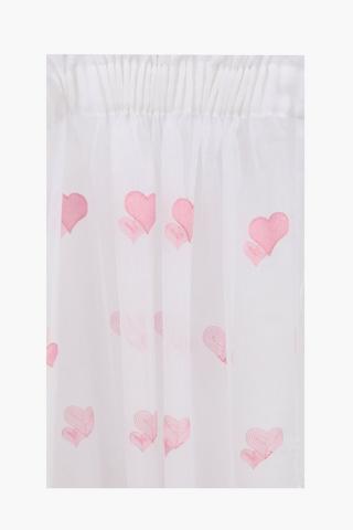 Taped Sheer Hearts Curtain, 218x230cm
