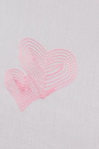 Taped Sheer Hearts Curtain, 218x230cm