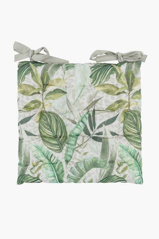 Printed Java Botanic Cotton Chairpad, 40x40cm