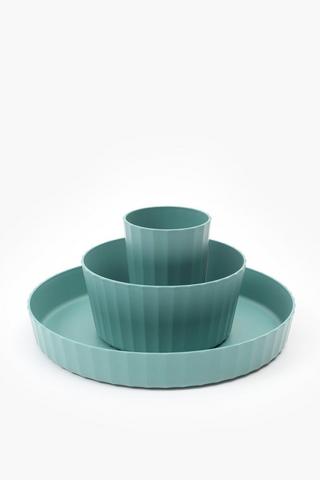Shell Ribbed Plastic Tumbler