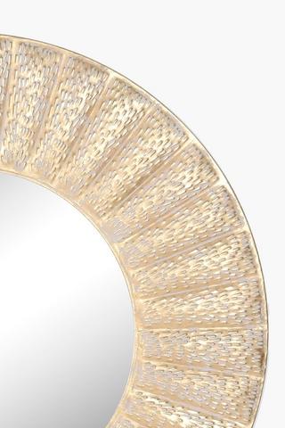 Ridged Metal Mirror, 80cm