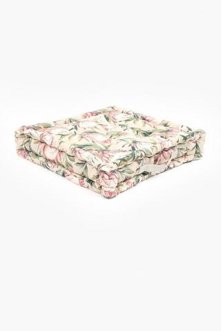 Printed Shannon Protea Cotton Chairpad, 50x50x10cm
